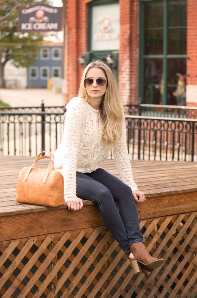 cable knit sweater + booties